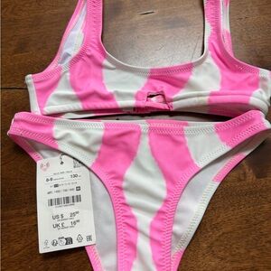 Zara Kids/ Girls Pink and White Swim Bikini